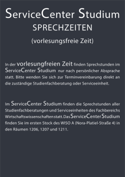 Im ServiceCenter Studium finden die Sprechstunden aller