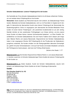 Vorlage Pressetexte - Paul Schulten GmbH & Co. KG