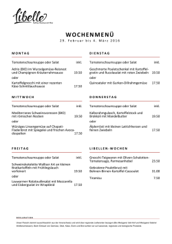 wochenmenü - Restaurant Libelle