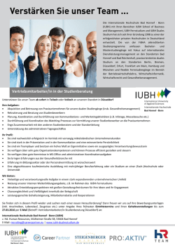 Vertriebsmitarbeiter/in in der Studienberatung Lektor/in für den