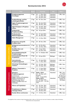 Seminartermine 2016