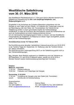 Weitere Infos zur Sattelkörung 2016