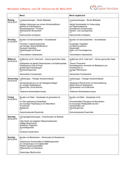 Menüplan vom 29.02.2016 bis 06.03.2016