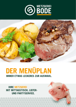 Men&uuml;plan - Metzgerei Bode