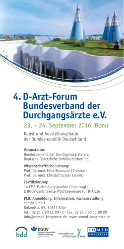 4. D-Arzt-Forum Bundesverband der Durchgangsärzte e.V.