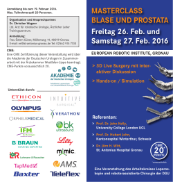 MASTERCLASS BLASE UND PROSTATA Freitag 26. Feb