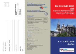 ICU-BEGINNER-KURS 2016 7. &ndash; 12. M&auml;rz 2016 Aachen