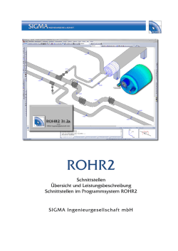 ROHR2 Schnittstellen, Datenimport/und
