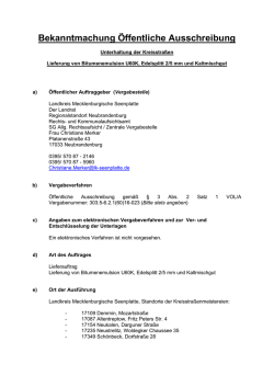 Bekanntmachungstext - Landkreis Mecklenburgische Seenplatte