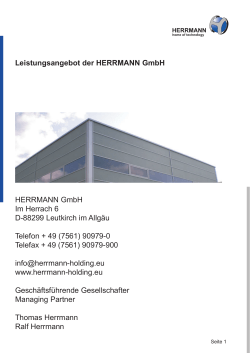 Leistungsangebot der HERRMANN GmbH HERRMANN GmbH Im