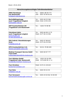 Abrechnungsberechtigte Fahrdienste