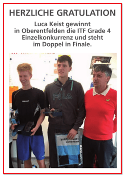Flyer «ITF U18 Oberentfelden (Februar 2018) Luca