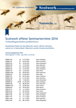 Scotwork offene Seminartermine 2016 Sammeln (vb)