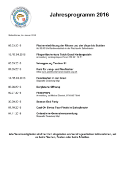 Jahresprogramm 2016