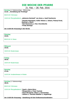 die woche der pfarre - Pfarre Rechnitz