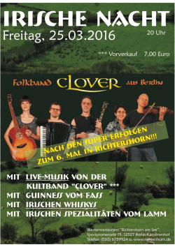 Irische Nacht mit der Berliner Kultband