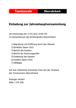 Jahreshauptversammlung
