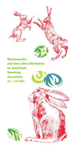 Hasenmarkt auf dem alten Dorfplatz in Auerbach Samstag, 19.3