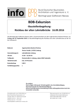 BDB-Exkursion - BDB Bezirksgruppe Südhessen