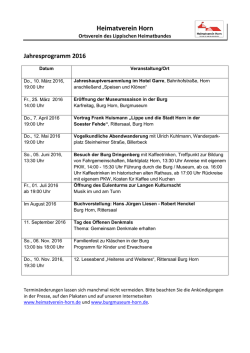 Jahresprogramm 2007 - Heimatverein Horn