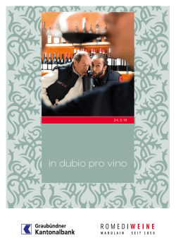 in dubio pro vino - Romedi Weine SA