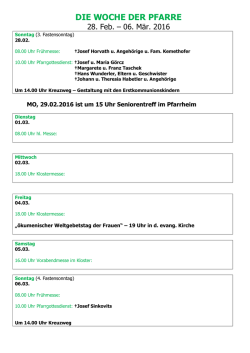 die woche der pfarre - Pfarre Rechnitz