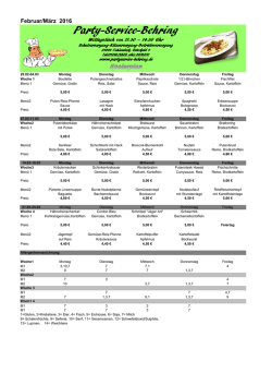 Wochenplan - Partyservice G.Behring