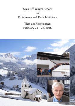 XXXIII Winter School on Proteinases and Their Inhibitors Tiers am