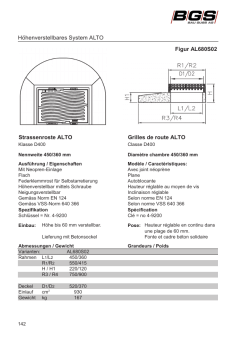 Höhenverstellbares System ALTO Figur AL680S02 Grilles de route