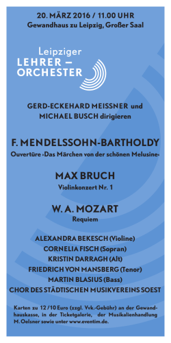 F. MendeLSSOhn-BarThOLdY MaX BrUch W. a. MOzarT