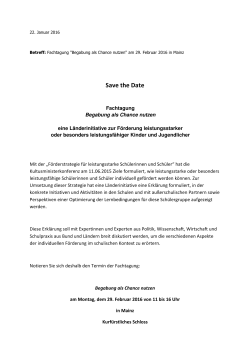 Fachtagung "Begabung als Chance nutzen" in Mainz am 29.02.2016..