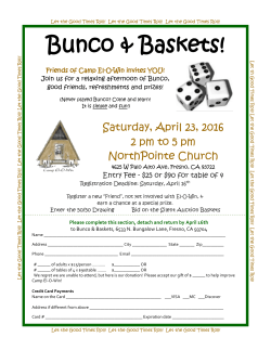 Bunco & Baskets! - Camp El-O-Win