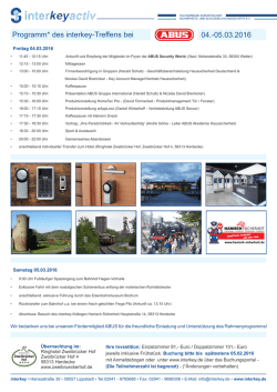 Programm* des interkey-Treffens bei 04.