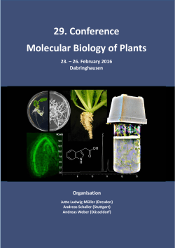 29. Conference Molecular Biology of Plants