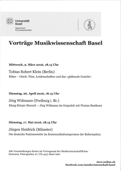 Vorträge Musikwissenschaft