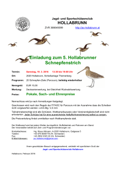 Einladung zum 5. Hollabrunner Schnepfenstrich