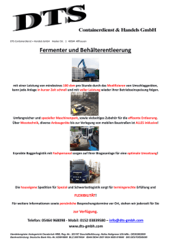 Fermenter- und Beh&auml;lterentleerung