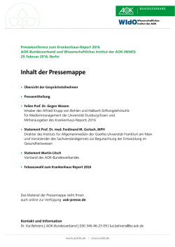 Die digitale Pressemappe - AOK