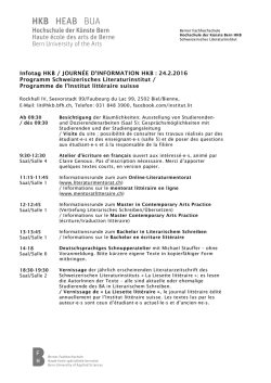 Infotag HKB / JOURN&Eacute;E D`INFORMATION HKB : 24.2.2016