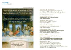 Passion und Ostern 2016 - Alte Kirche Wollishofen