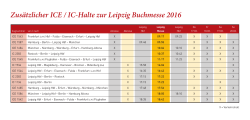 Zusätzlicher ICE / IC-Halte zur Leipzig Buchmesse 2016