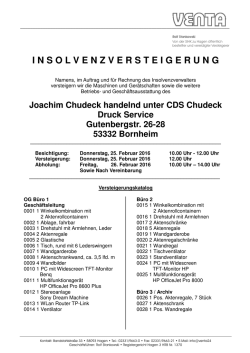insolvenzversteigerun g - VENTA Industrieversteigerungen GmbH