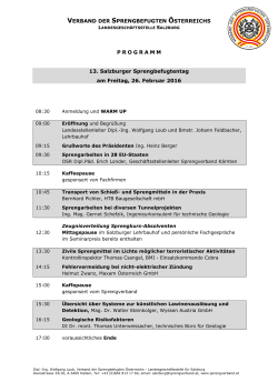 Programm des Salzburger Sprengbefugtentags 2016
