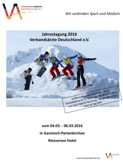 Jahrestagung 2016 Verbands&auml;rzte Deutschland e.V.