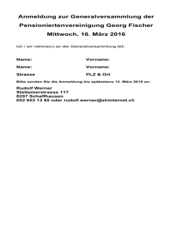 GV Pensionierten- vereinigung - GF Pension&auml;re / GF Pensionaere