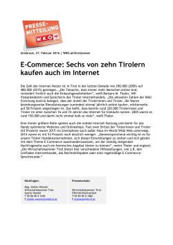 PA - E-Commerce: Sechs von zehn Tirolern kaufen auch im Internet