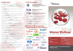 Folder Wiener Bluttage 2016 - Health Care Communication