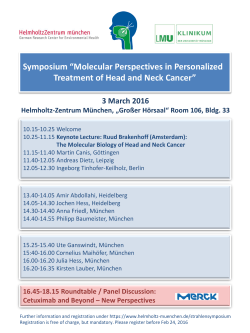 Symposium “Molecular Perspectives in Personalized Treatment of