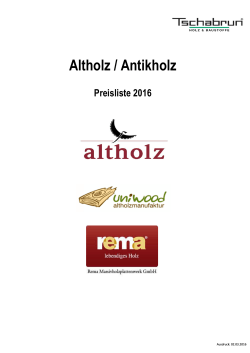 Altholz Preisliste 2016