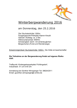 Winterbergwanderung 2016 - Sportfit Holzkirchen e.V.